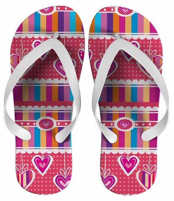 Chinelo Personalizado Estampa Coração - COD 1404