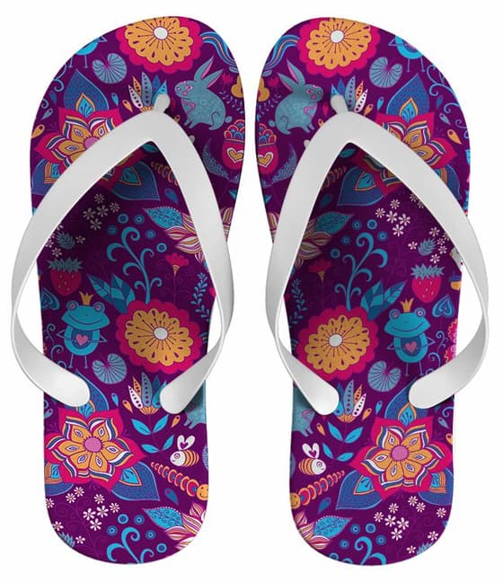 Chinelo Estampa Floral Feminina Personalizado - COD 1407