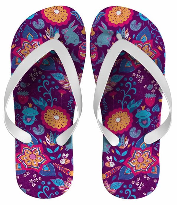Chinelo Estampa Floral Feminina Personalizado - COD 1407