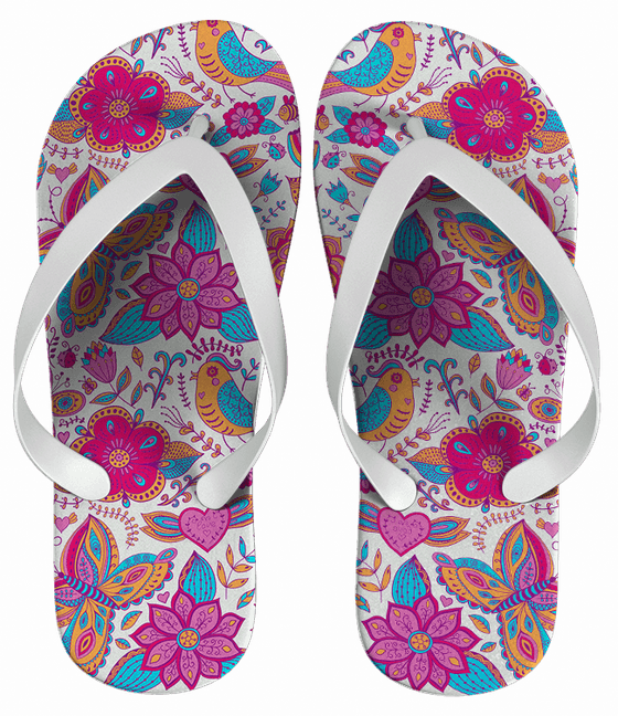 Chinelo Estampa Feminina Floral - COD 1405