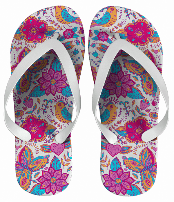 Chinelo Estampa Feminina Floral - COD 1405