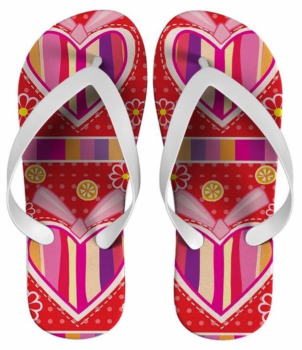 Chinelo Feminino Coração Personalizado - COD 1399