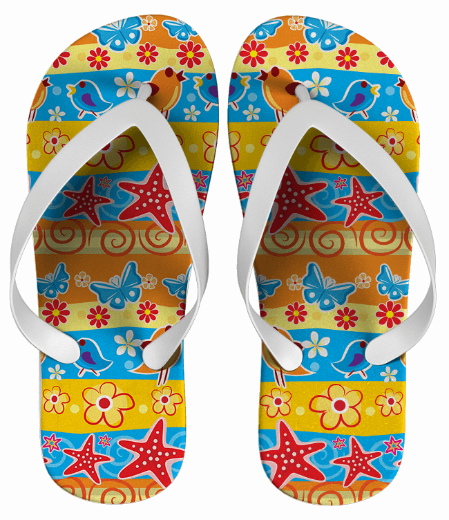 Chinelo Personalizado Estampa Geométrica Fundo do Mar - COD 1398