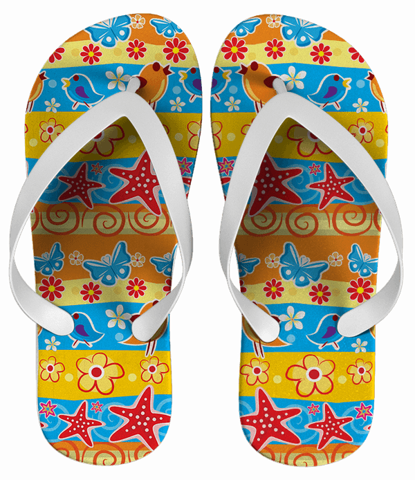 Chinelo Personalizado Estampa Geométrica Fundo do Mar - COD 1398