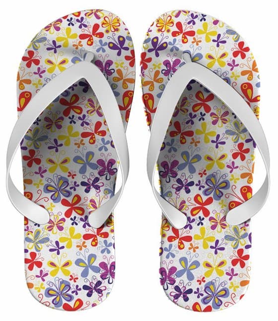Chinelo Personalizado Estampa Borboletas Colorida - COD 1551