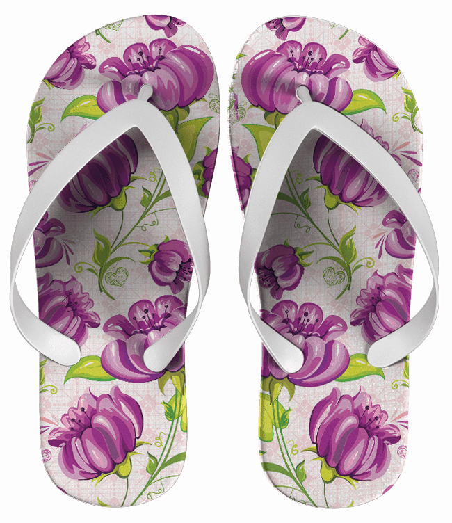 Chinelo Floral Rosa Personalizado - COD 1544