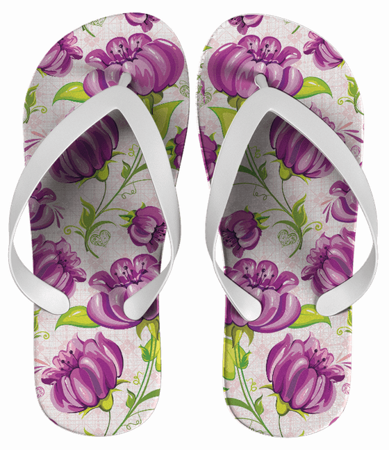 Chinelo Floral Rosa Personalizado - COD 1544