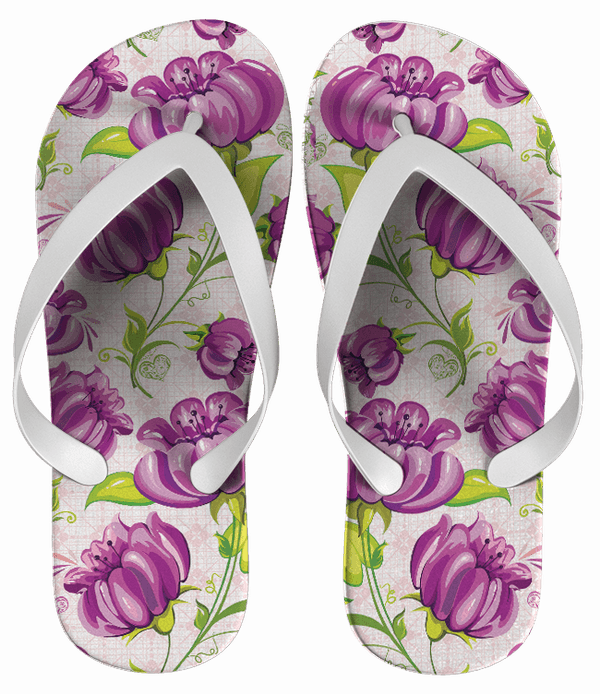 Chinelo Floral Rosa Personalizado - COD 1544