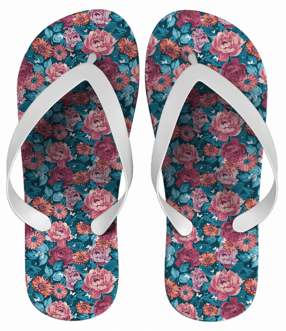 Chinelo Personalizado Estampa Flores - COD 1424