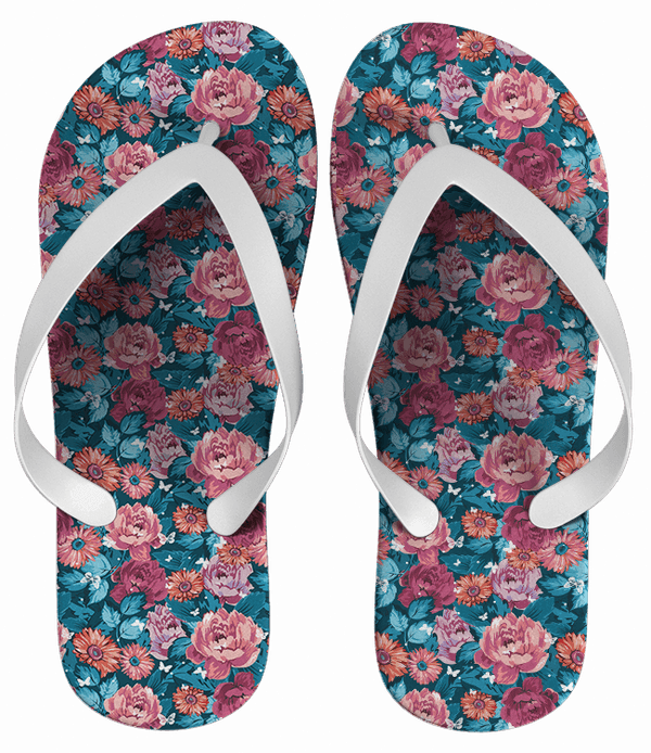 Chinelo Personalizado Estampa Flores - COD 1424