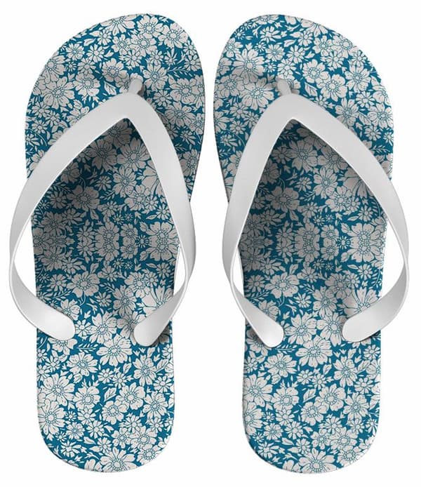 Chinelo Personalizado Estampado Floral Azul - COD 1413