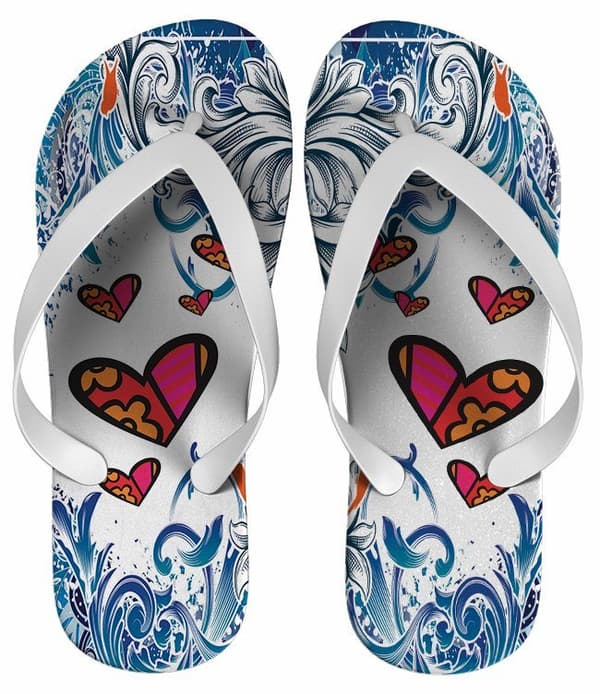 Chinelo Personalizado Estampa Coração - COD 1414