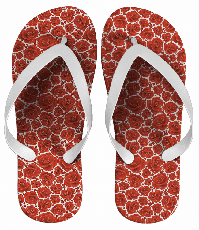 Chinelo Personalizado Estampa Rosas - COD 1434