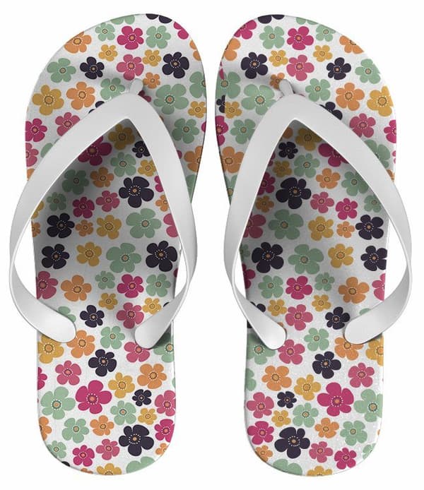 Chinelo Personalizado Estampado Floral - COD 1428
