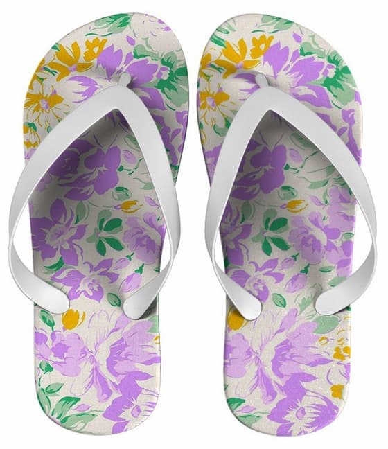 Chinelo Personalizado Estampado Flores - COD 1431