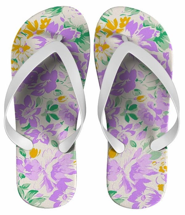 Chinelo Personalizado Estampado Flores - COD 1431