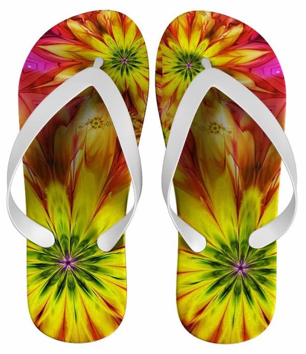 Chinelo Feminino Estampado de Flores - COD 1433