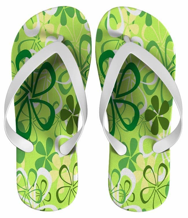 Chinelo Personalizado Estampa Floral, Verde - COD 1415