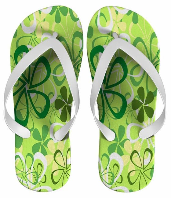 Chinelo Personalizado Estampa Floral, Verde - COD 1415