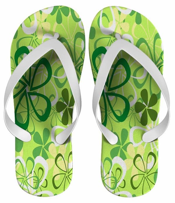 Chinelo Personalizado Estampa Floral, Verde - COD 1415