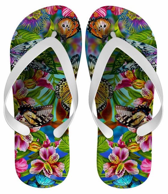 Chinelo Feminino Estampa Floral Colorida - COD 1417