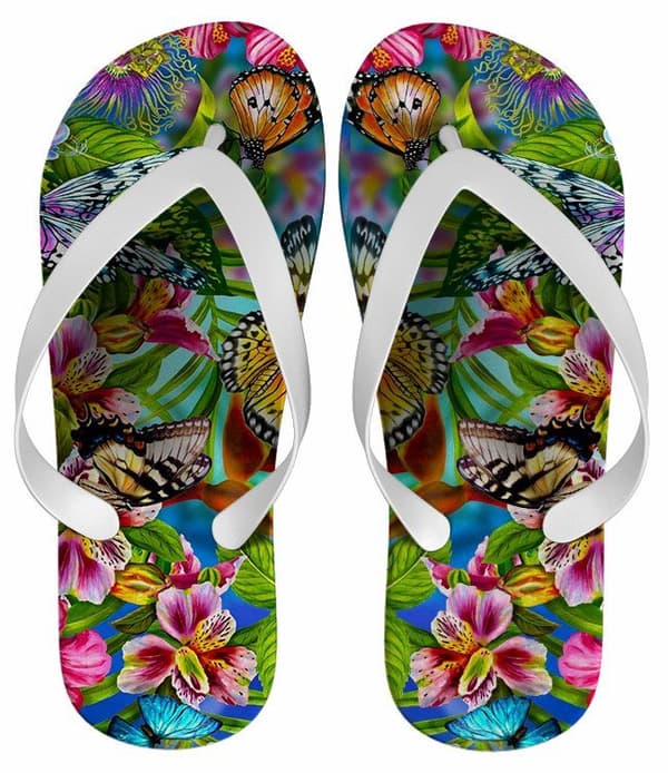 Chinelo Feminino Estampa Floral Colorida - COD 1417