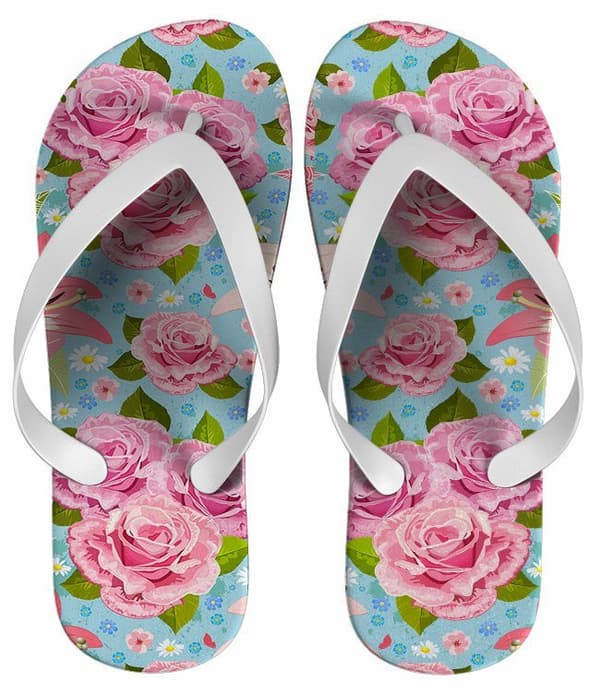 Chinelo Feminino Estampa Floral Personalizado - COD 1419