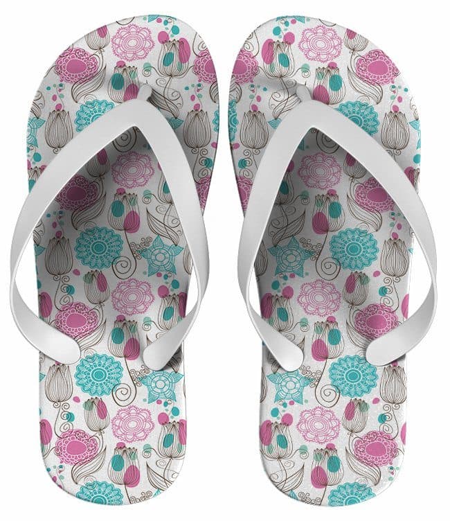 Chinelo Personalizado Estampa Floral Feminino - COD 1420