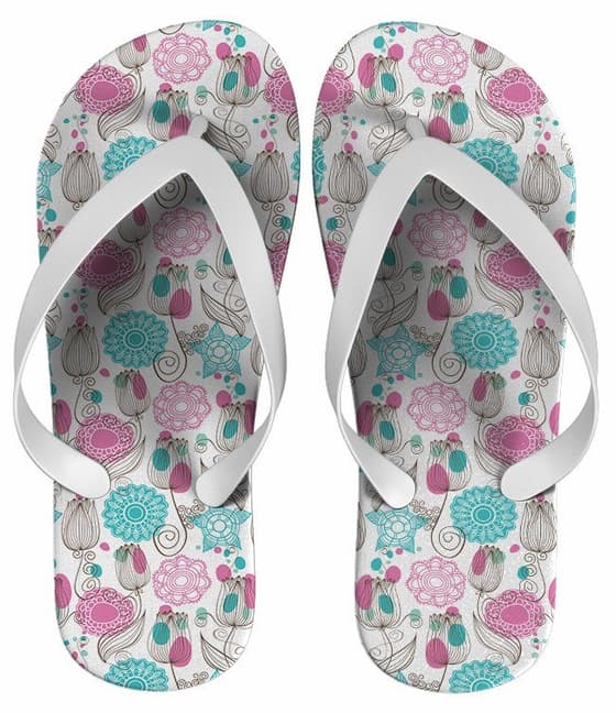 Chinelo Personalizado Estampa Floral Feminino - COD 1420