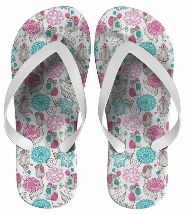 Chinelo Personalizado Estampa Floral Feminino - COD 1420