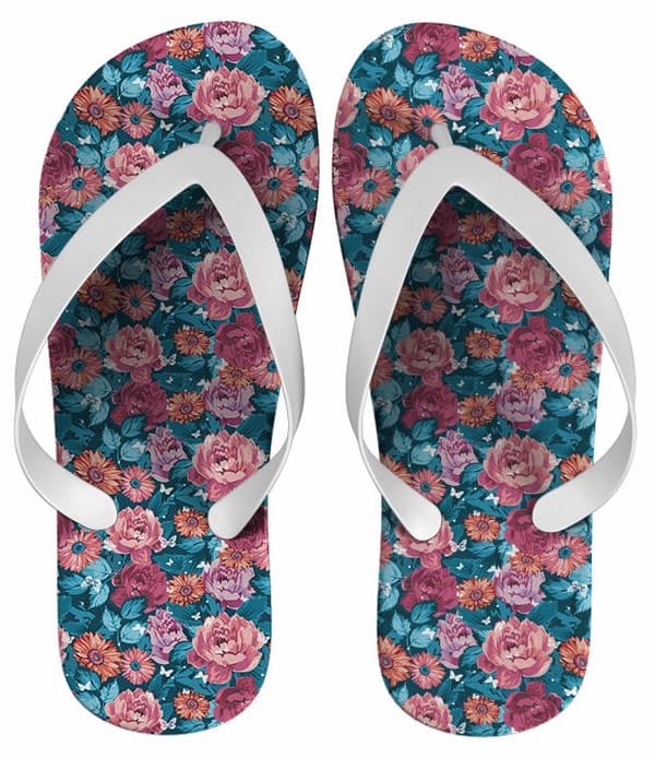 Chinelo Feminino Estampa Floral Personalizado - COD 1422