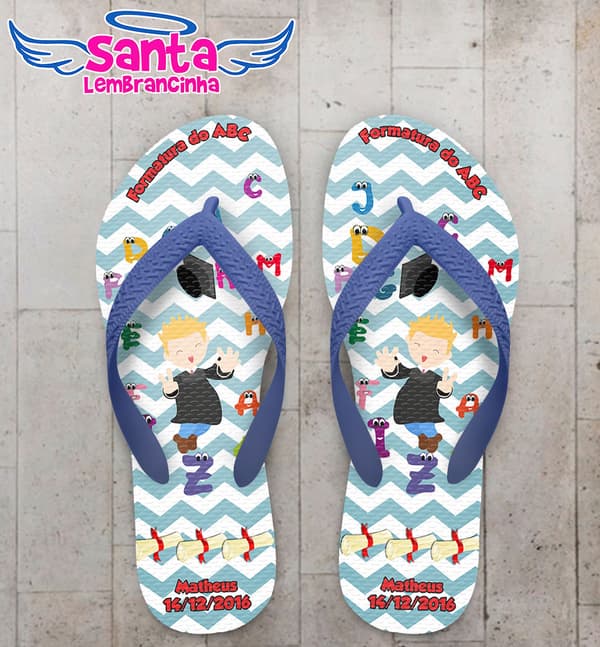 Chinelo Formatura Infantil ABC Personalizado COD 3047