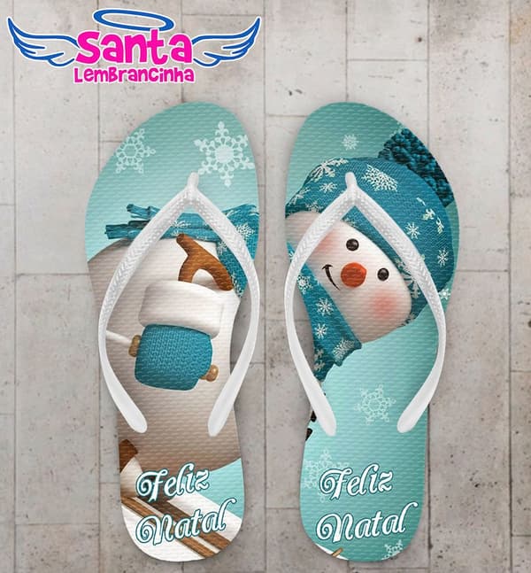 Chinelo Natal Boneco de Neve - Escola - COD 1481
