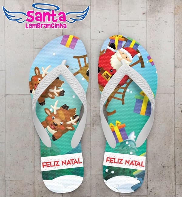 Chinelo Natal Papai Noel Personalizado - COD 1477