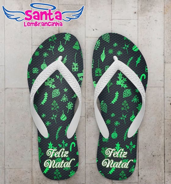 Chinelo Feliz Natal Personalizado Corporativo - COD 1476