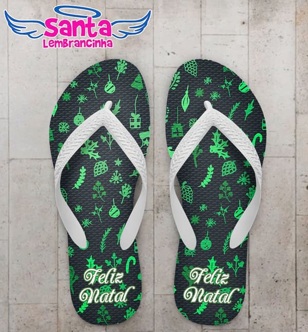 Chinelo Feliz Natal Personalizado Corporativo - COD 1476