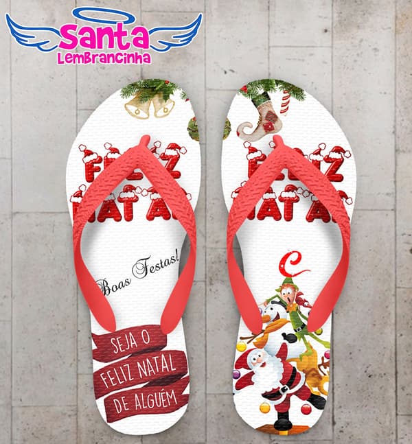 Chinelo Personalizado Feliz Natal - COD 3015