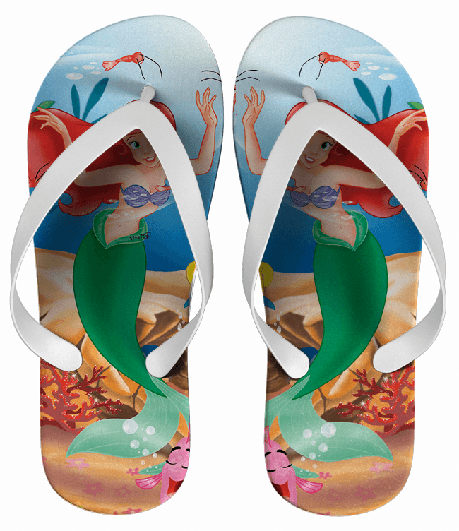 Chinelo Festa Infantil A pequena sereia Personalizado - COD 1956