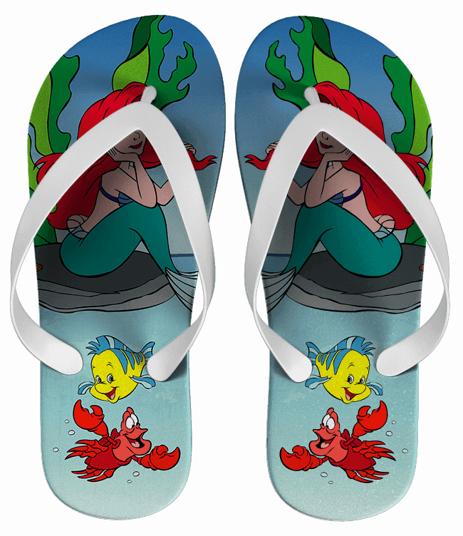 Chinelo Festa Infantil A pequena sereia Personalizado - COD 1955
