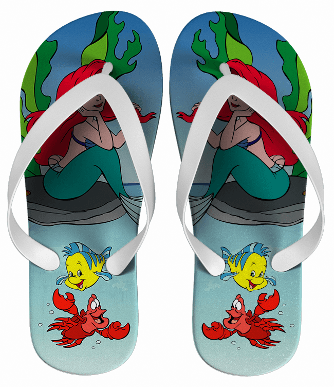 Chinelo Festa Infantil A pequena sereia Personalizado - COD 1955