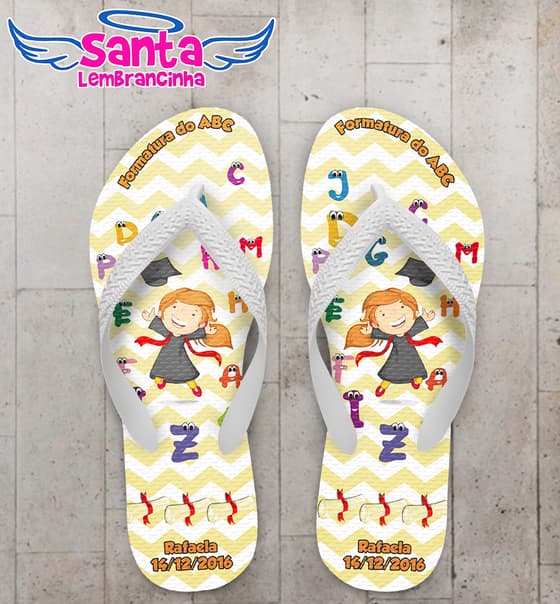Chinelo Formatura Infantil Escola Personalizado COD 3045