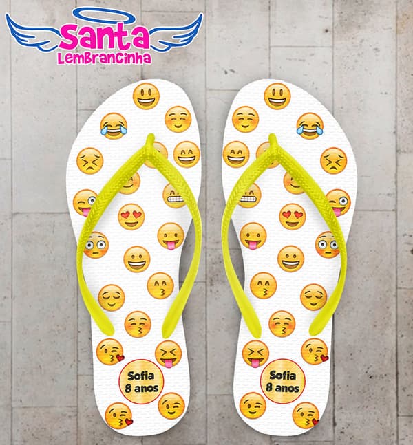 Chinelo Infantil Emojis Personalizado - COD 2969