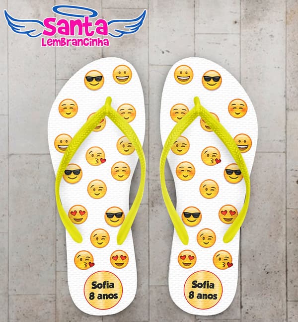 Chinelo Infantil Emojis Carinhas Personalizado - COD 2970
