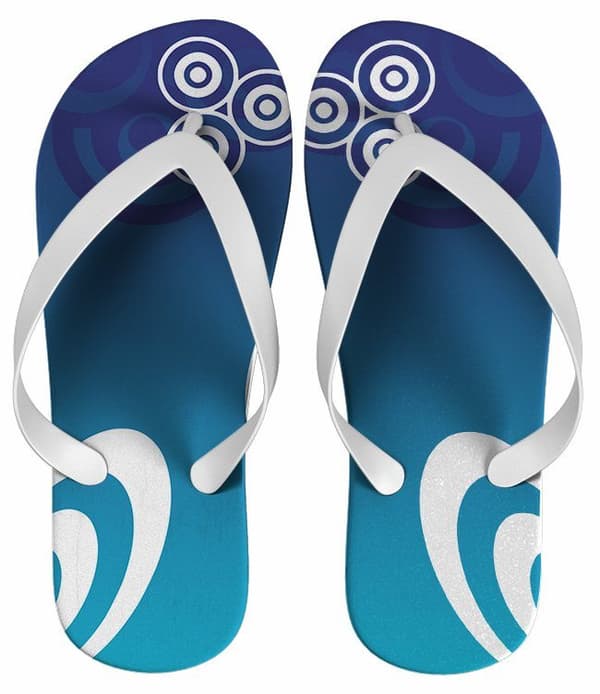 Chinelo Feminino Forma Geométrica Azul, Personalizado - COD 1370