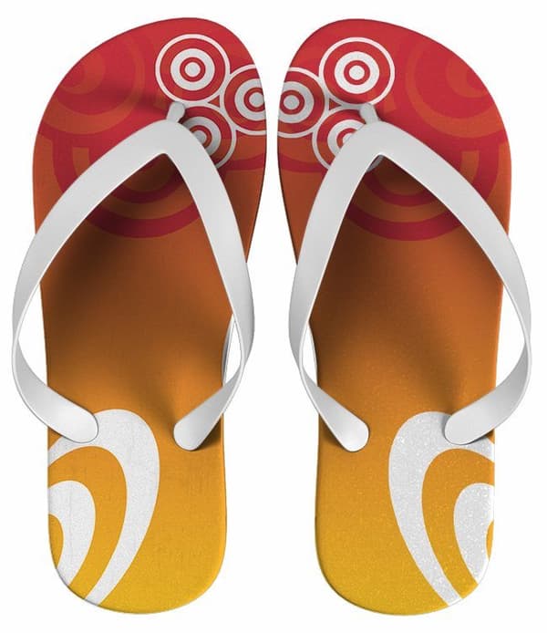 Chinelo Feminino Forma Geométrica Laranja, Personalizado - COD 1371