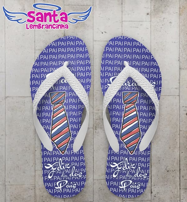 Chinelo Dia dos Pais Personalizado, Fundo Azul - COD 2971