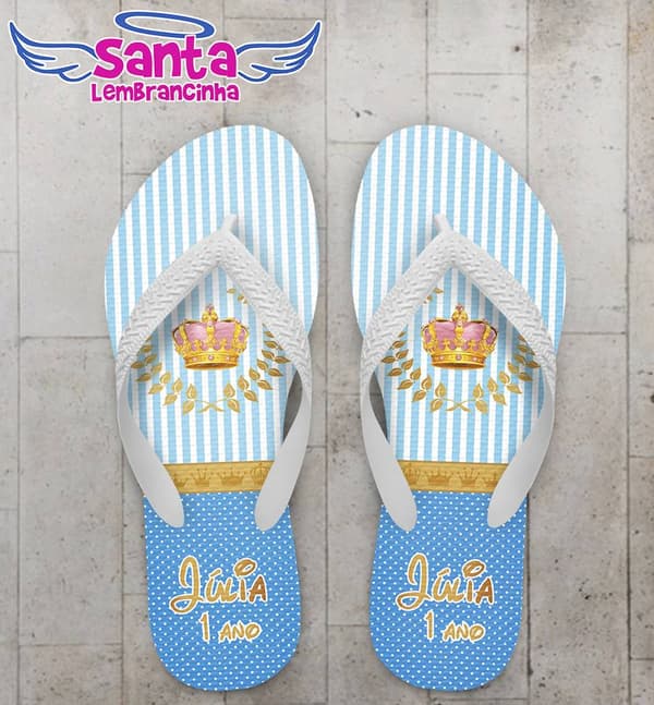 Chinelo Infantil Coroa - Princesa, Personalizado - COD 2554