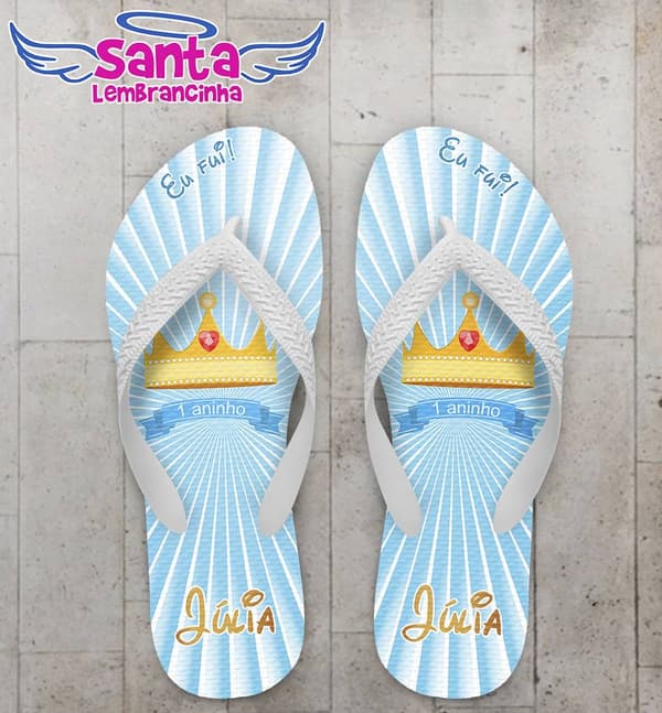 Chinelo Infantil Coroa Personalizado - COD 2555