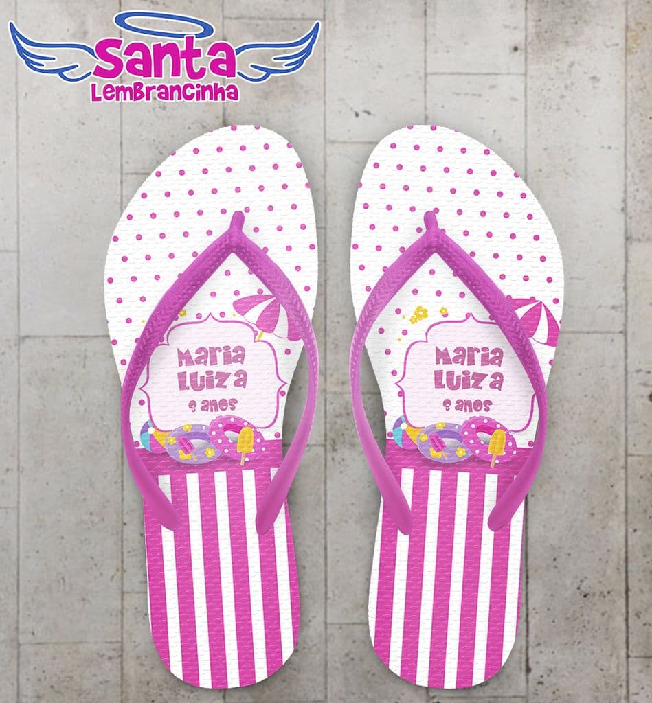 Chinelo Infantil Festa na Piscina Personalizado - COD 1954