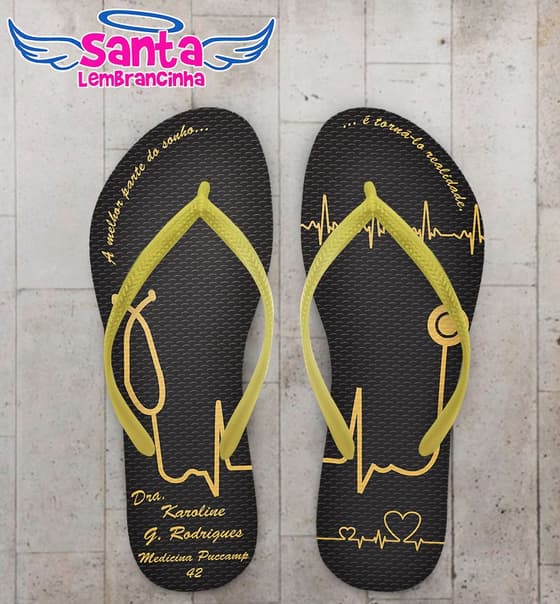 Chinelo Personalizado Formatura Medicina Preto - COD 2770